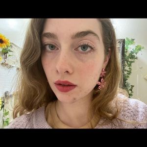 Target artistic pink dangle earrings stars and rhinestones metal